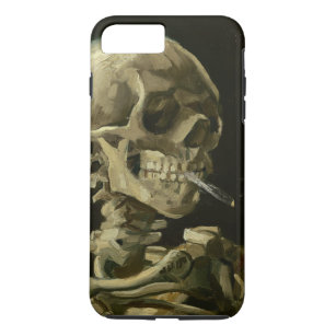 Skelet met een brandende sigaret   Van Gogh iPhone 8/7 Plus Hoesje