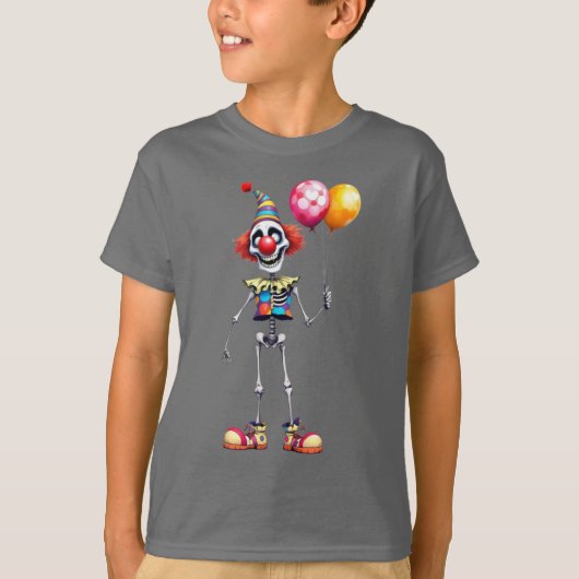 Skelet met een clown neus, Halloween, auteur Nat T-shirt (Voorkant)
