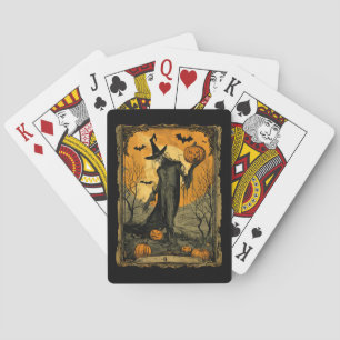 Skelet met Evil Pumpkin Tarot Kaart