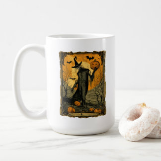 Skelet met Evil Pumpkin Tarot Kaart Koffiemok