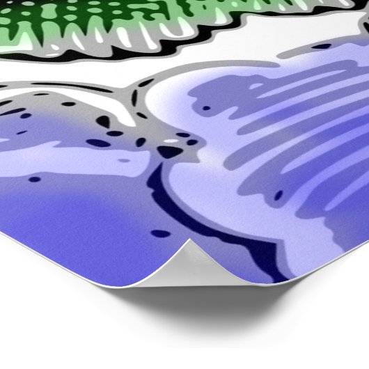 Skelet met grappig pet met bloem poster (Hoek)