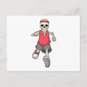 Skelet met hoofdband tijdens hardlopen briefkaart (Voorkant)