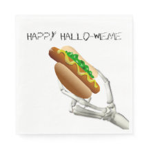 Skelet met hot-Dog Halloween Paper Napkins
