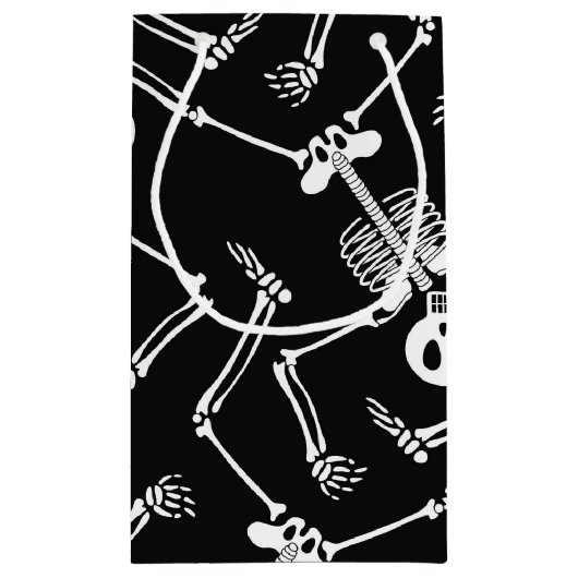 Skelet met kleine cadeautas, halloween klein cadeauzakje (Achterkant)