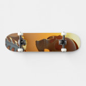 skelet met koptelefoon persoonlijk skateboard (Horizontaal)