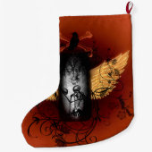 Skelet met kraai grote kerstsok (Achterkant)