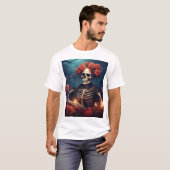Skelet met kroon van Rozen T-shirt (Voorkant volledig)