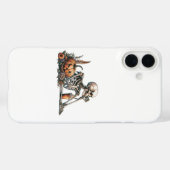 Skelet met pompoen en drink. Halloween Case-Mate iPhone Case (Achterkant (horizontaal))