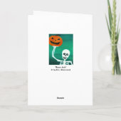 Skelet met pompoen Halloween Wenskaart Kaart (Achterkant)