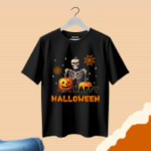 Skelet met pompoenen t-shirt