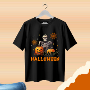 Skelet met pompoenen t-shirt