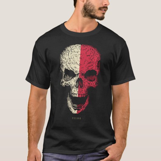 Skelet met Poolse vlag T-shirt (Voorkant)