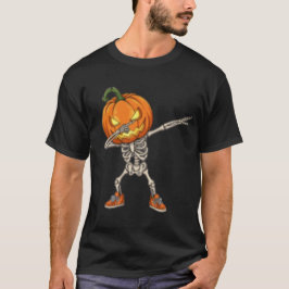 Skelet met Pumpkin Head Dab Dance Halloween T-shirt