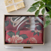 Skelet met Raven Pink Dahlia Gothic Decoupage Tissuepapier (Geschenk)