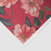 Skelet met Raven Pink Dahlia Gothic Decoupage Tissuepapier (Detail)