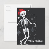 Skelet met Santa Hat Vrolijk Kerstfeest Briefkaart (Voorkant / Achterkant)