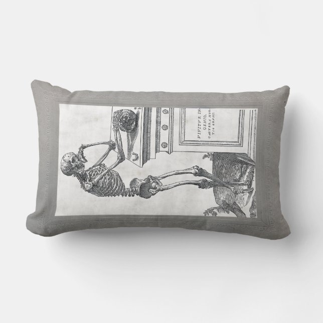 Skelet met schedel American Mo Jo Pillow Kussen (Voorkant)