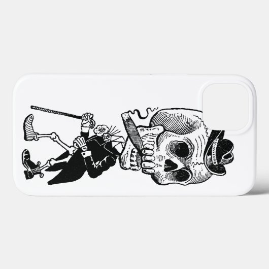 Skelet met sigaar Case-Mate iPhone case (Achterkant (horizontaal))