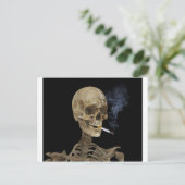 Skelet met sigaret briefkaart (Staand voorkant)