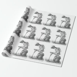 Skelet met skelet als cadeaupapier