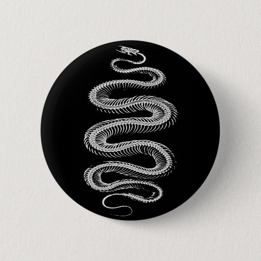 Skelet met slangen ronde button 5,7 cm (Voorkant)