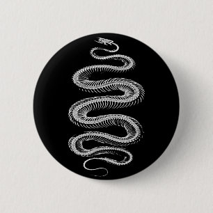 Skelet met slangen ronde button 5,7 cm