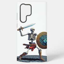 Skelet met zwaard en schild samsung galaxy hoesje