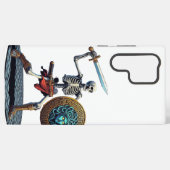 Skelet met zwaard en schild samsung galaxy hoesje (Achterkant horizontaal)