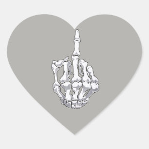 Skelet middelvinger Stickers