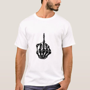 Skelet Middle Finger White Mannen T-shirts