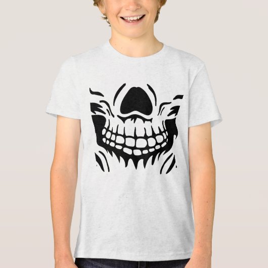 Skelet Mond Tri-Blend Shirt (Voorkant)