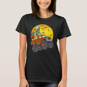 Skelet Monster Truck Maan Snoep Peuter Jongens Hal T-shirt