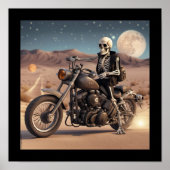 Skelet Motorcycle Poster (Voorkant)