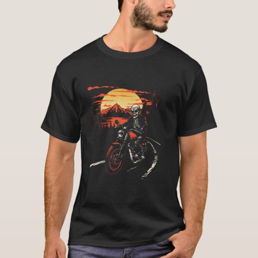 Skelet  Motorfiets Skelet rijder T Shirt (Voorkant)