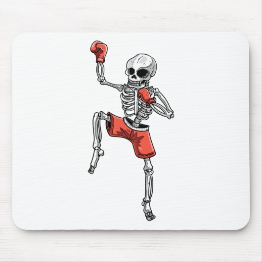 Skelet Muay Thai Halloween Kickboksen MMA Fighte Muismat (Voorkant)