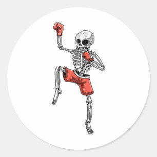 Skelet Muay Thai Halloween Kickboksen MMA Fighte Ronde Sticker