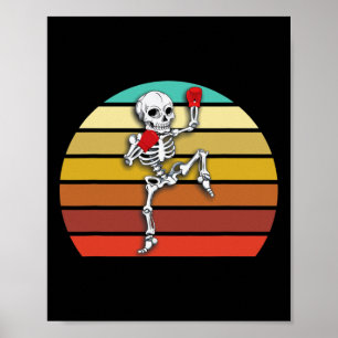 Skelet Muay Thai Halloween Kickboksen Mma Poster
