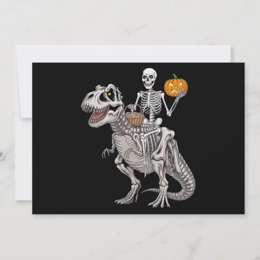 Skelet Mummie Dinosaurus T rex Halloween  Kaart (Voorkant)