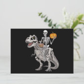 Skelet Mummie Dinosaurus T rex Halloween  Kaart (Staand voorkant)