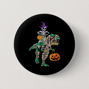 Skelet Mummy Dinosaurus T Rex Halloween Voor Jonge Ronde Button 5,7 Cm