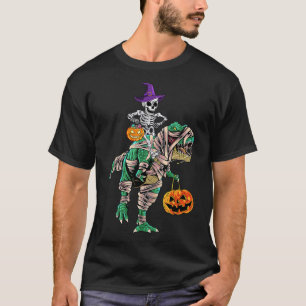 Skelet Mummy Dinosaurus T Rex Halloween Voor Jonge T-shirt