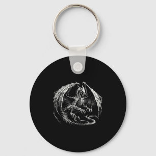 Skelet Mythische Draak Ademt Vuur Fantasie Ha Sleutelhanger