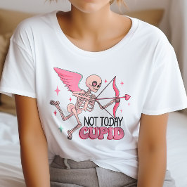 Skelet niet vandaag Cupido Anti Valentine T-shirt