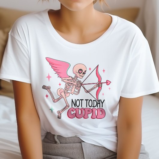 Skelet niet vandaag Cupido Anti Valentine T-shirt