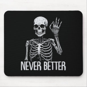 Skelet Nooit Beter Halloween Schedel Outfit Sarcas Muismat