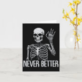 Skelet Nooit Beter Halloween Skull Outfit Sarca Kaart (Gele Bloem)