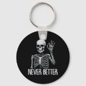 Skelet Nooit Beter Halloween Skull Outfit Sarca Sleutelhanger (Voorkant)