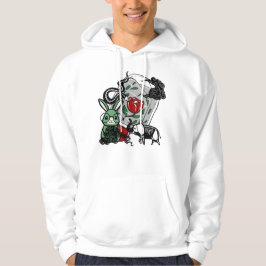 Skelet Olifant & Geeky Goth Konijn Kunst Hoodie