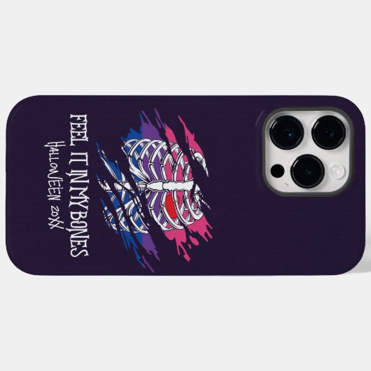 Skelet op Biseksuele Vlagkleuren Achtergrond Case-Mate iPhone Case (Achterkant (horizontaal))