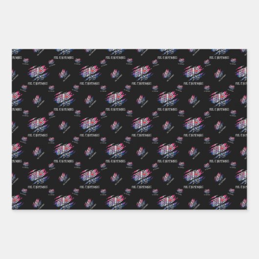 Skelet op Biseksuele Vlagkleuren Achtergrond Inpakpapier Vel (Voorkant 2)